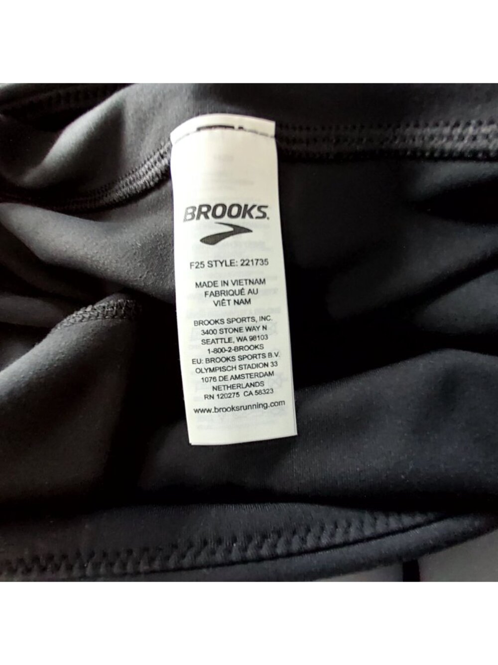 Brooks Womens Black Running Leggings Style #221735 Polyester Blend Size S - Picture 12 of 13